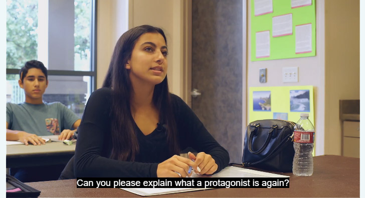 screenshot of student in newcomer class video