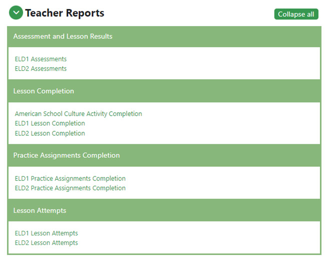 Teaching Reports chart